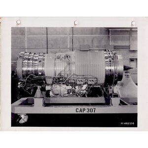 Vintage GRUMMAN F-14 Jet Engine CAP 307 Photograph Black & White, Glossy H-48226